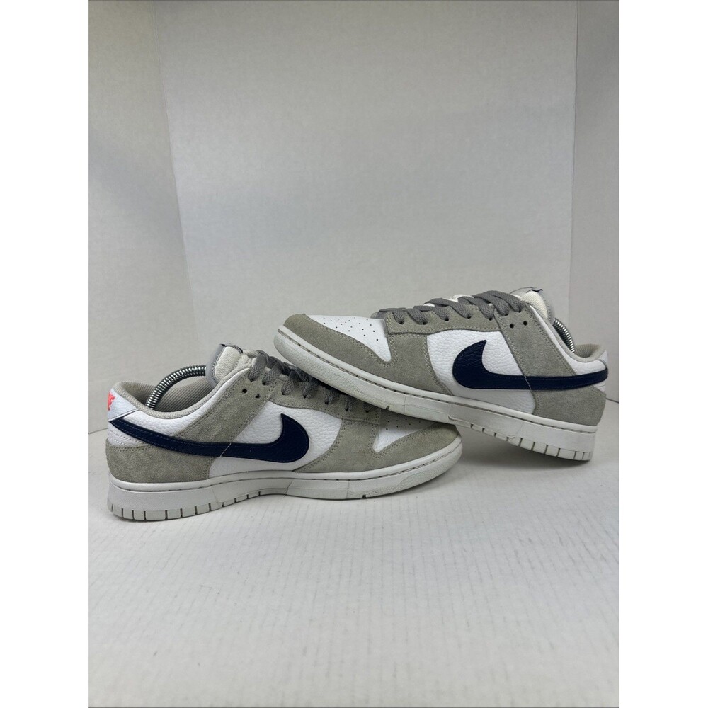 Size 10 - Nike Dunk Low Mini Swoosh - Football Grey Midnight Navy - Picture 7 of 8